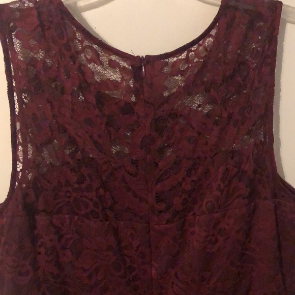 Maudress Dress in deep crimson with Soft lace overlay - Picture 8 of 9